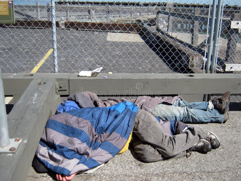 Homeless People Sleep Under Blankets At Midday Editorial Photo Image