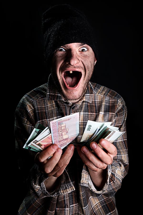 Homeless person with money stock photo. Image of homeless 17277170