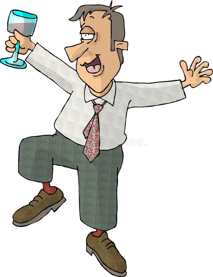 Download Homem bebendo ilustração stock. Ilustração de dançar, vinho - 55412