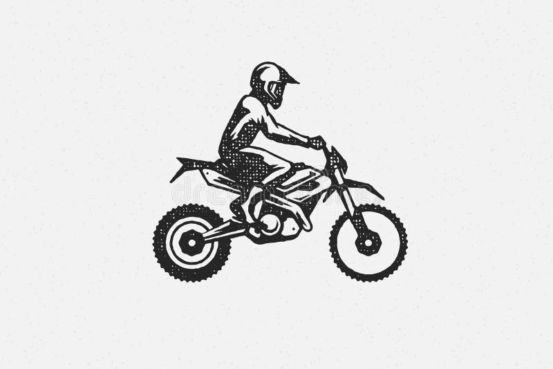 Desenho de ilustração vetorial desenhada à mão para moto de motocross