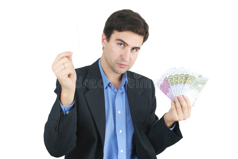 Homem com dinheiro fotografia de stock Homem com dinheiro fotografia de stock