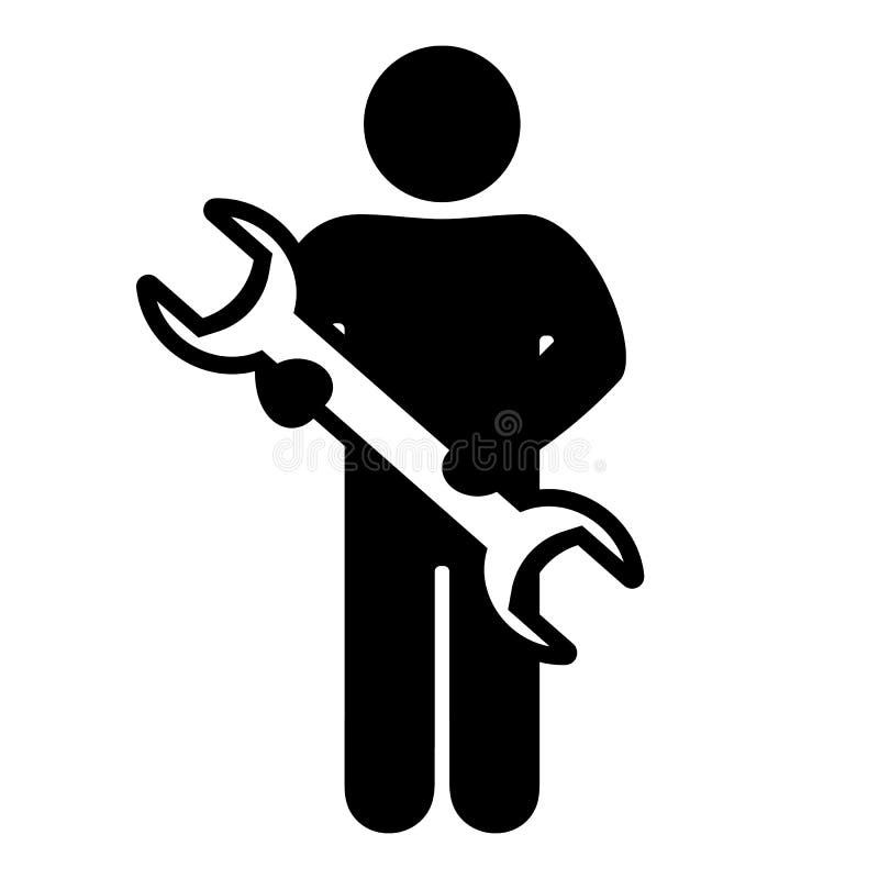 Homem com uma chave ilustração stock Homem com uma chave ilustração stock