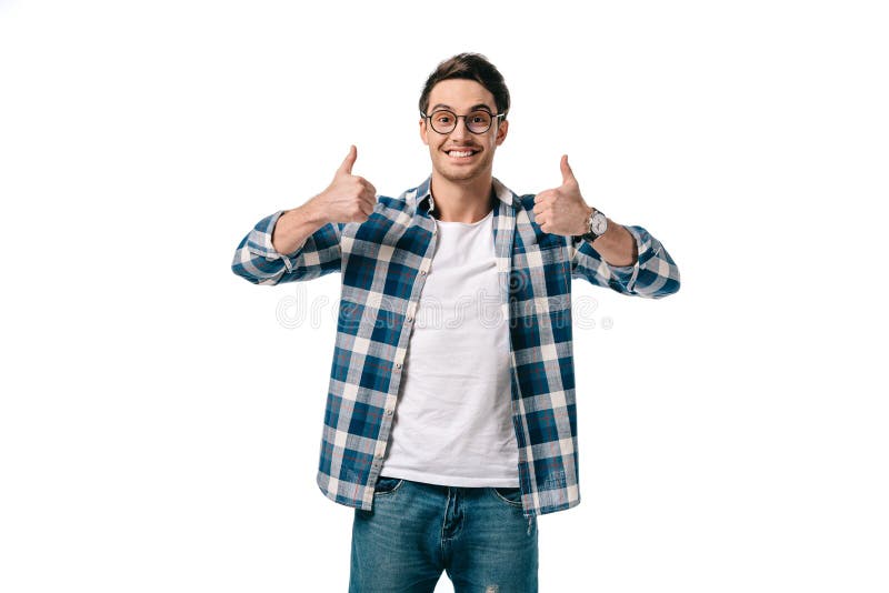 homem considerável de sorriso que mostra os polegares acima foto de stock royalty free homem considerável de sorriso que mostra os polegares acima foto de stock royalty free