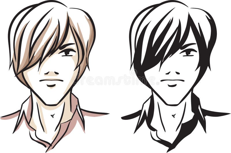 O Cabelo Vermelho Masculino Do Anime Do Manga Da Cara Do Retrato Eyes a  Expressão Ilustração do Vetor - Ilustração de postura, avatar: 83974874