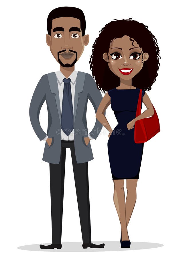 Homem de negócio afro-americano e mulher de negócio ilustração do vetor Homem de negócio afro-americano e mulher de negócio ilustração do vetor