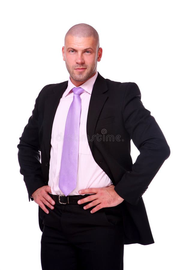 Homem de negócios isolado sobre o branco imagens de stock royalty free