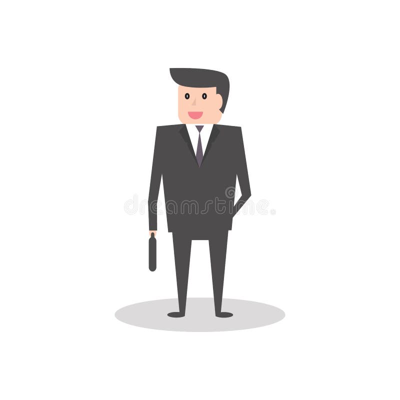 Homem de negócio na ilustração lisa do vetor do personagem de banda desenhada do estilo ilustração do vetor Homem de negócio na ilustração lisa do vetor do personagem de banda desenhada do estilo ilustração do vetor
