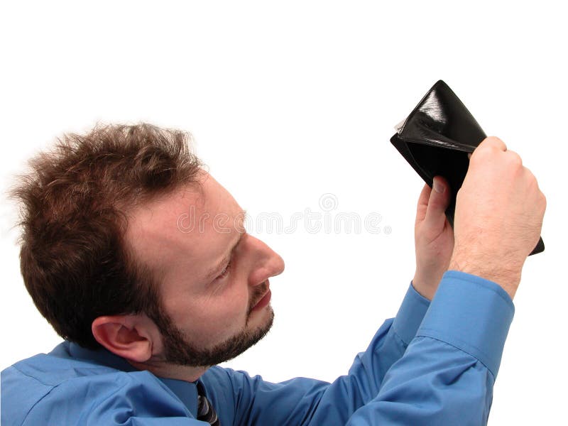 Homem de negócio no azul (nenhum dinheiro) imagens de stock Homem de negócio no azul (nenhum dinheiro) imagens de stock
