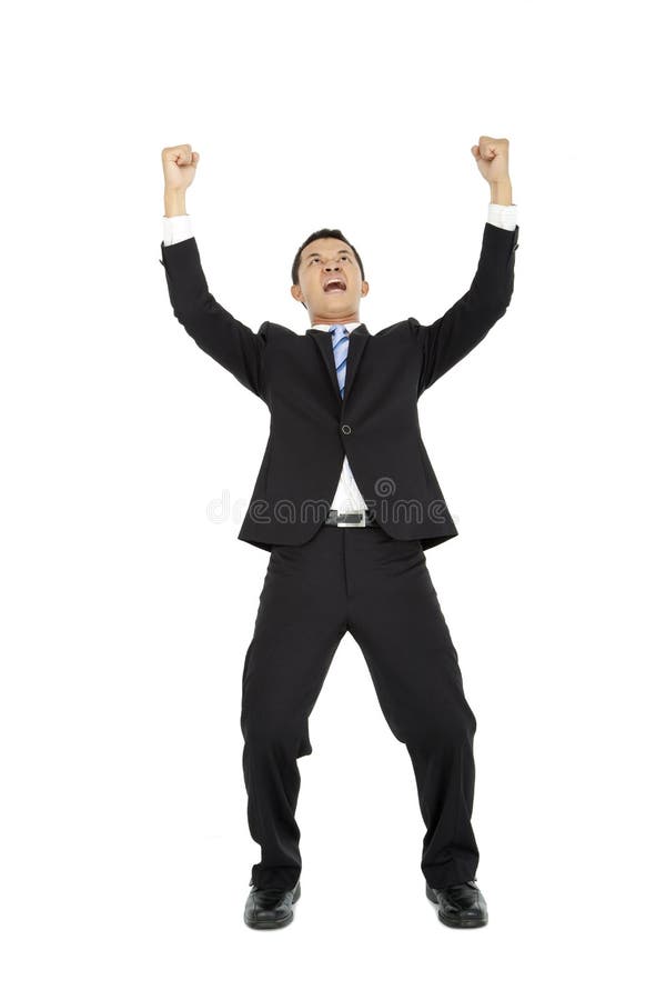 Homem de negócio novo Excited imagens de stock royalty free Homem de negócio novo Excited imagens de stock royalty free