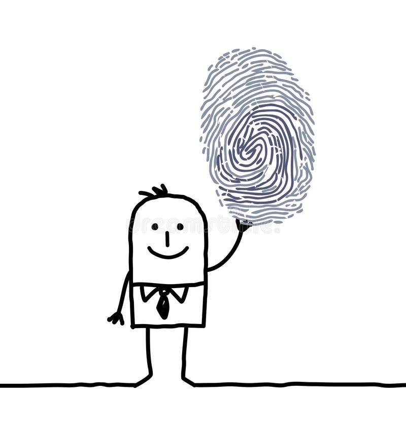 Homem de negócios & impressão digital ilustração royalty free Homem de negócios & impressão digital ilustração royalty free