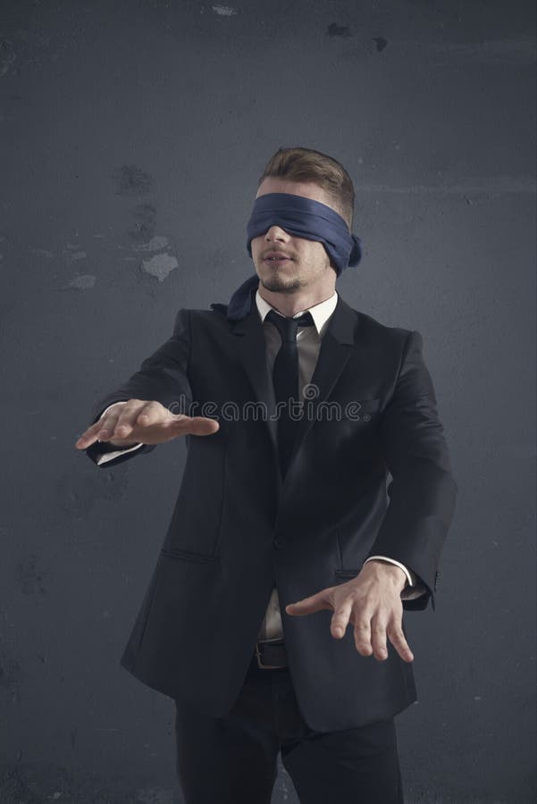 Homem de negócios cego imagem de stock Homem de negócios cego imagem de stock