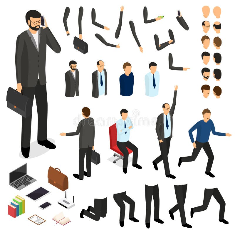 Homem de negócios Character Creation Set dos desenhos animados Vetor ilustração do vetor Homem de negócios Character Creation Set dos desenhos animados Vetor ilustração do vetor