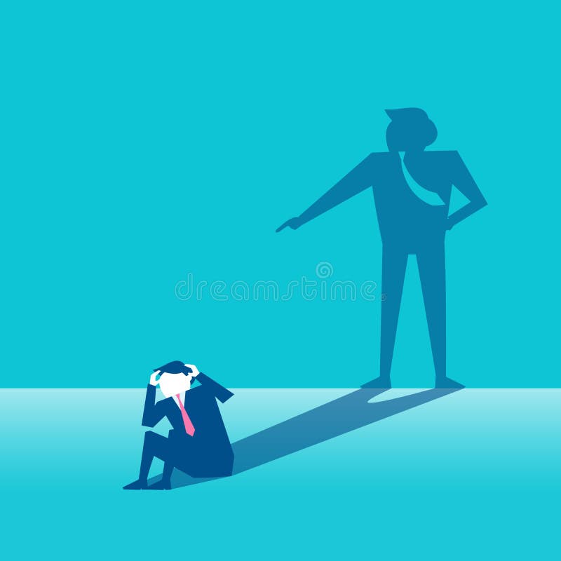 Homem de negócios com conceito da culpa ilustração stock Homem de negócios com conceito da culpa ilustração stock