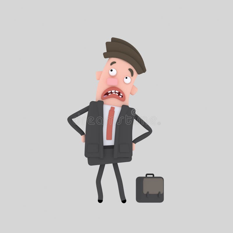 Homem de negócios da inveja 3d ilustração stock Homem de negócios da inveja 3d ilustração stock