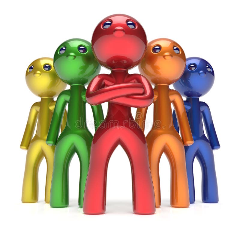Homem de negócios da liderança da multidão dos homens dos caráteres dos trabalhos de equipa ilustração royalty free Homem de negócios da liderança da multidão dos homens dos caráteres dos trabalhos de equipa ilustração royalty free
