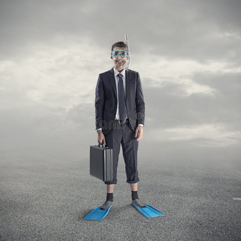 Homem de negócios do mergulho imagem de stock Homem de negócios do mergulho imagem de stock