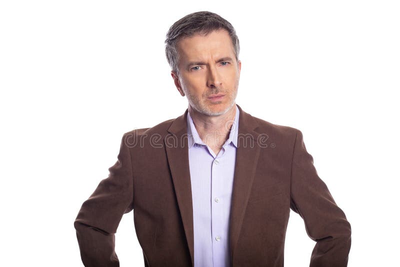 Homem de negócios envelhecido médio Looking Angry ou virada imagem de stock royalty free Homem de negócios envelhecido médio Looking Angry ou virada imagem de stock royalty free