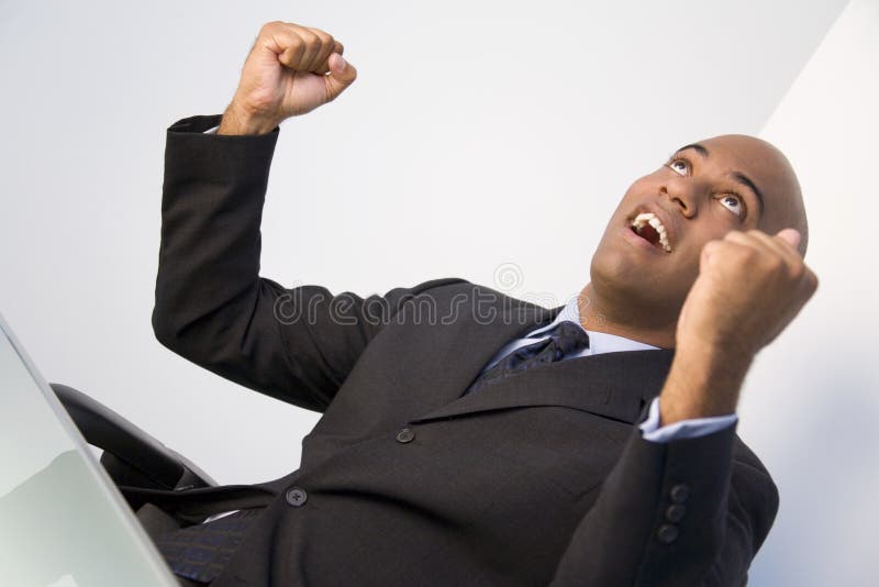 Homem de negócios Excited fotos de stock Homem de negócios Excited fotos de stock