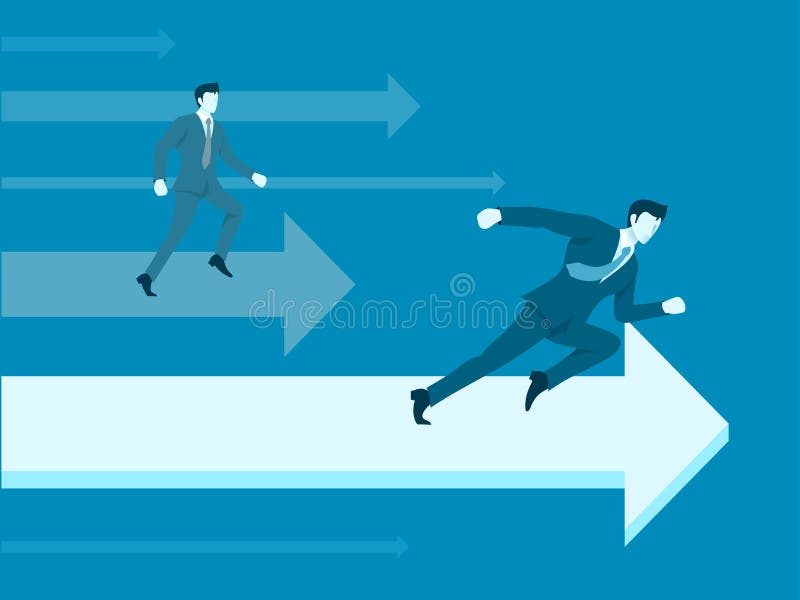 Homem de negócios na competição do negócio ilustração do vetor Homem de negócios na competição do negócio ilustração do vetor