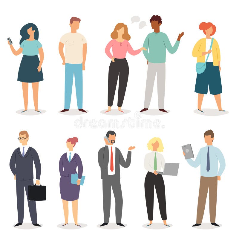Homem de negócios ocasional da mulher de negócios do trabalhador do caráter da pessoa da mulher do homem do vetor dos povos dos d ilustração royalty free Homem de negócios ocasional da mulher de negócios do trabalhador do caráter da pessoa da mulher do homem do vetor dos povos dos d ilustração royalty free