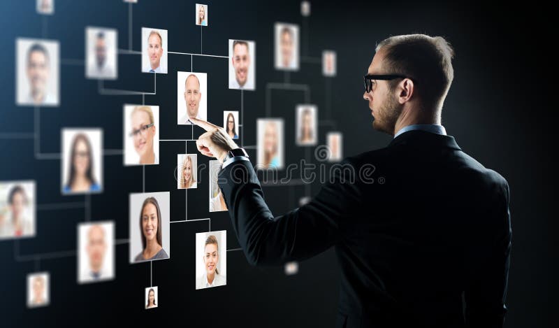 Empresário a apontar com o dedo imagens de stock royalty free