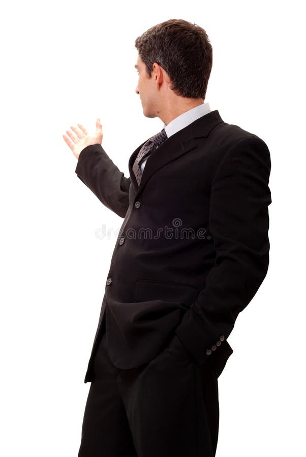 Homem de negócios que faz a apresentação fotos de stock royalty free Homem de negócios que faz a apresentação fotos de stock royalty free