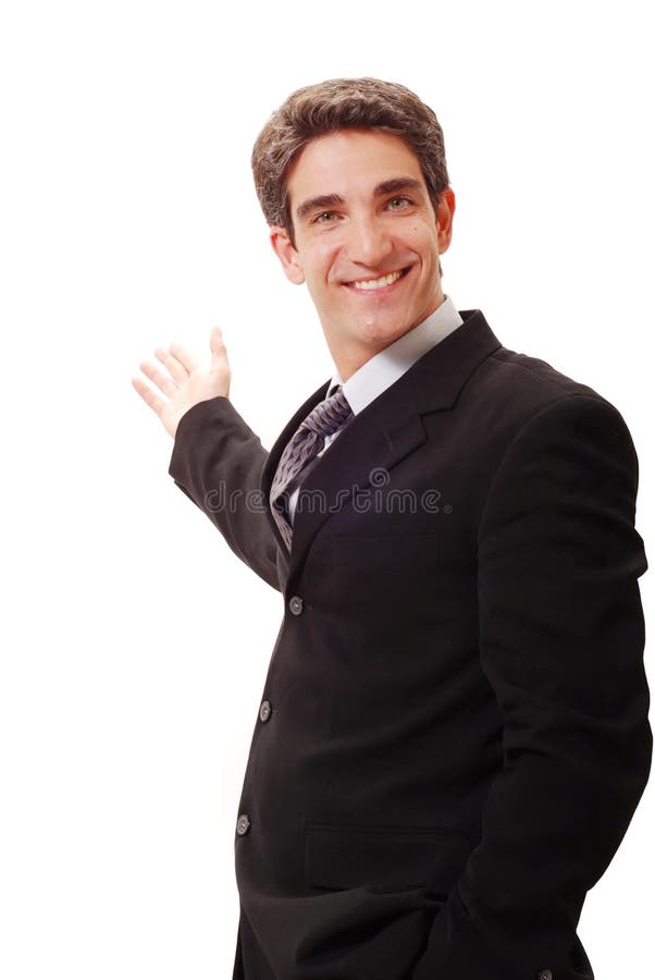 Homem de negócios que faz a apresentação imagens de stock Homem de negócios que faz a apresentação imagens de stock