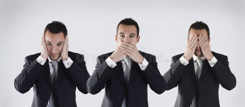 Homem de negócios três sábio foto de stock Homem de negócios três sábio foto de stock