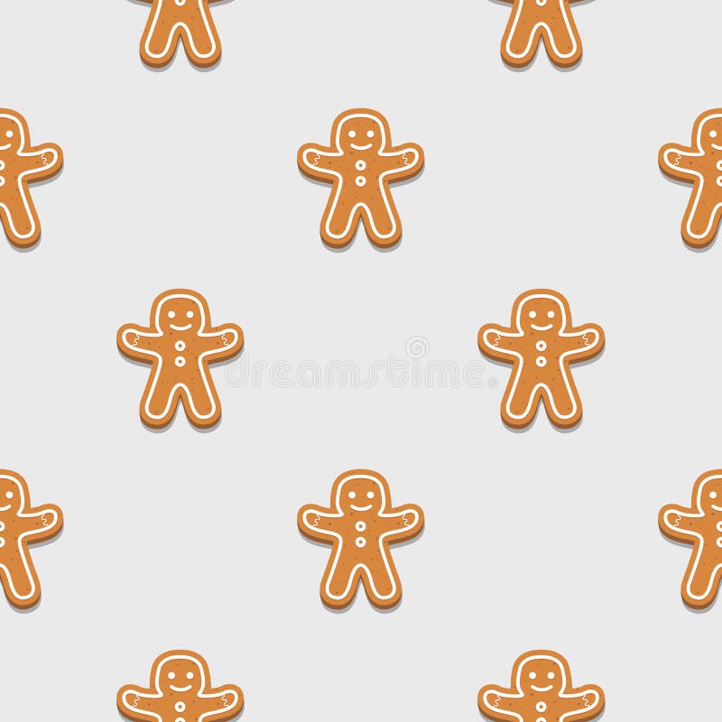 Homem de pão-de-espécie Bolinhos do Natal Fundo sem emenda do teste padrão ilustração do vetor Homem de pão-de-espécie Bolinhos do Natal Fundo sem emenda do teste padrão ilustração do vetor