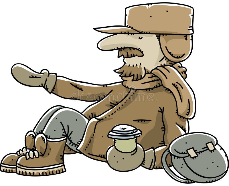 Homem desabrigado ilustração do vetor Homem desabrigado ilustração do vetor