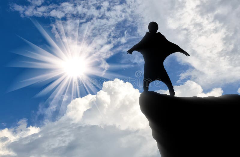 Homem caindo com pára-quedas aventura extrema salto no céu