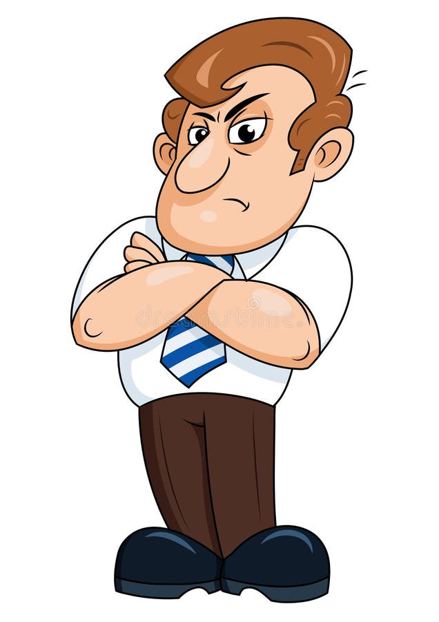 Homem irritado com os braços cruzados ilustração stock Homem irritado com os braços cruzados ilustração stock
