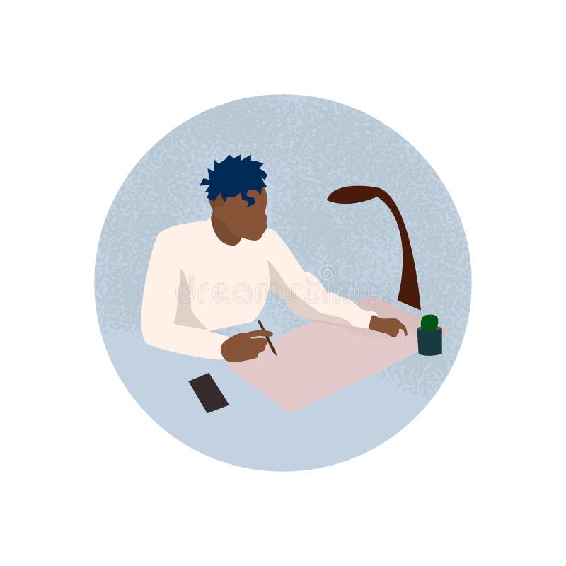Homem que trabalha no escrit?rio ilustração stock Homem que trabalha no escrit?rio ilustração stock