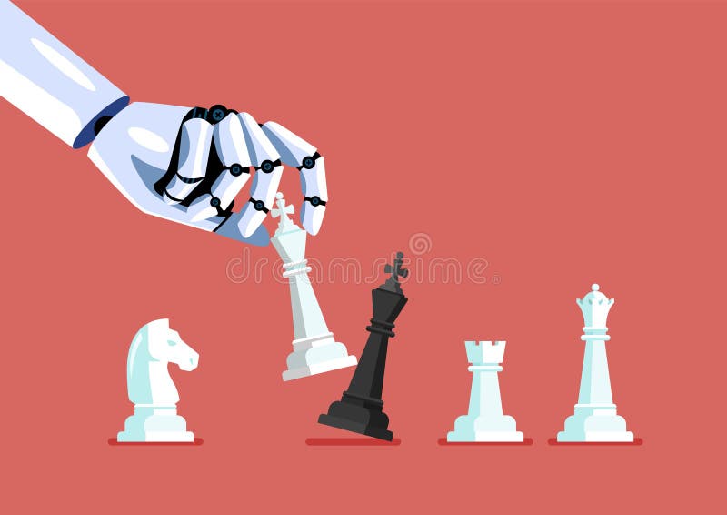 Destruição Rei Xadrez Branco Ilustração Conceitual Checkmate Com