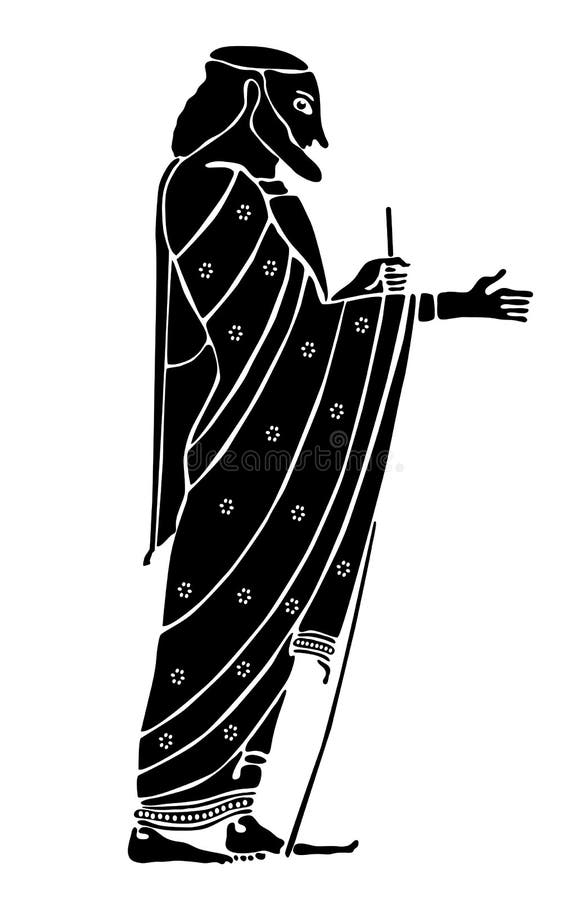 Homem sábio grego ilustração royalty free Homem sábio grego ilustração royalty free