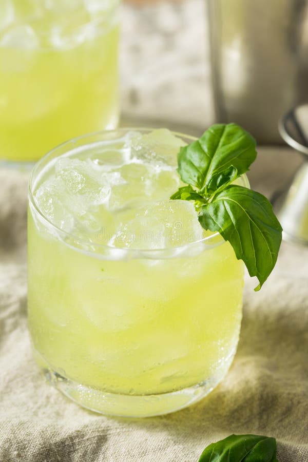 Homemade Alcoholic Gin Basil Smash Stock Image Image of smash