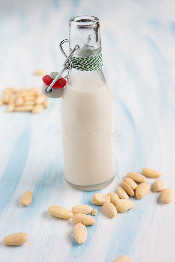 Homemade almond milk stock image. Image of substitute 34432047