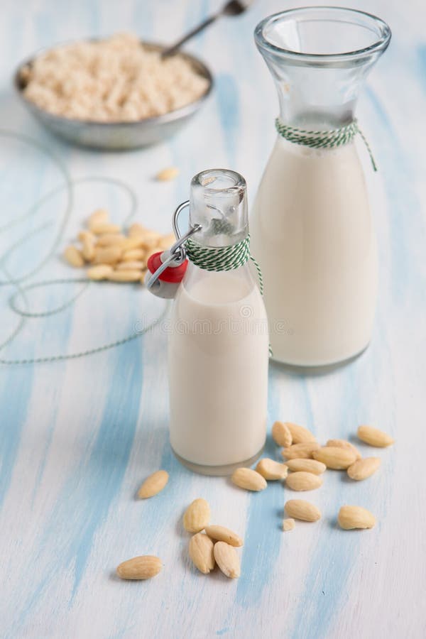 Homemade almond milk stock image. Image of milk, healthy 34432075