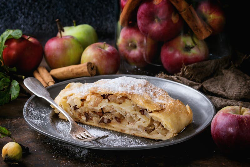 Homemade apple strudel