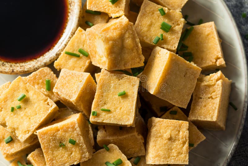 Homemade Asian Fried Tofu Cubes Stock Photo - Image of cooked, meal