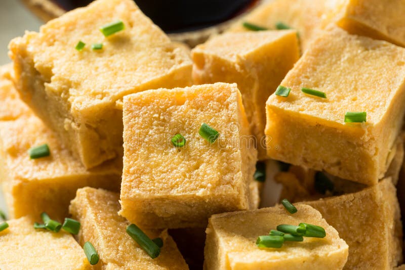 Fried tofu cubes stock photo. Image of diet, vegetarian - 24644932