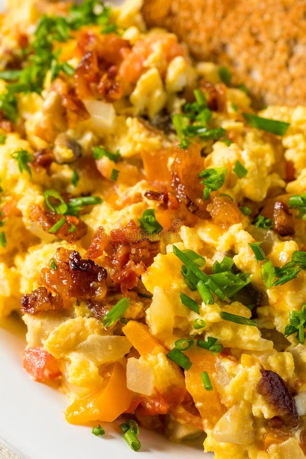 Homemade Bacon Egg Scramble Stock Image - Image of vegetable, scrambled