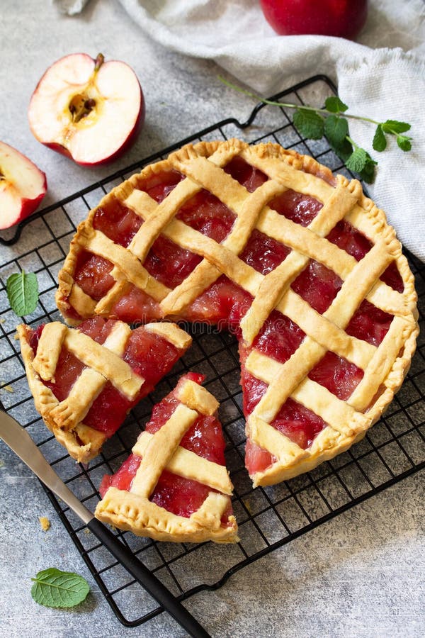 Homemade baking. Autumn apple pie stock image