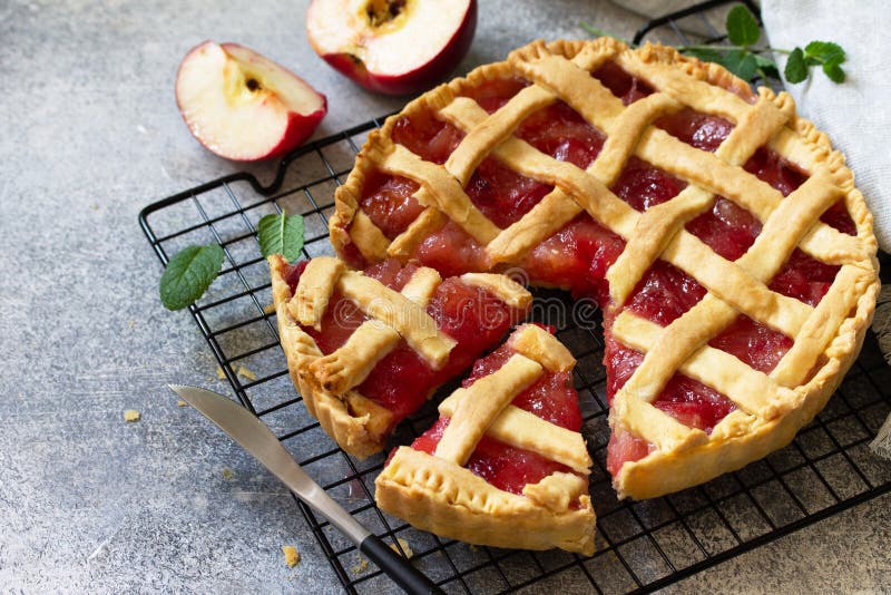 Homemade baking. Autumn apple pie stock images