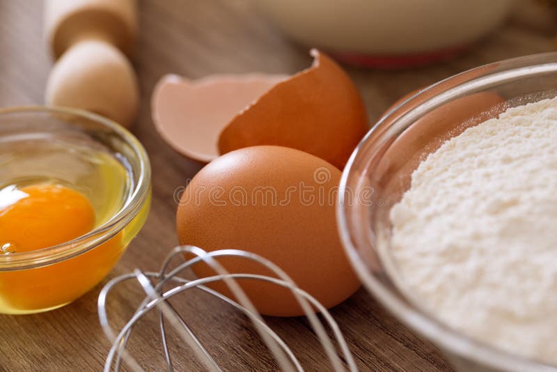 Homemade baking ingredients close up royalty free stock image