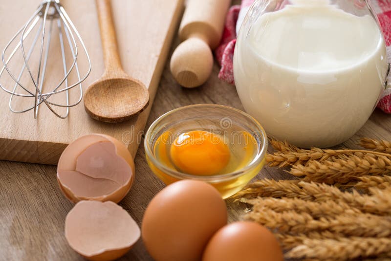 Homemade baking ingredients stock photography