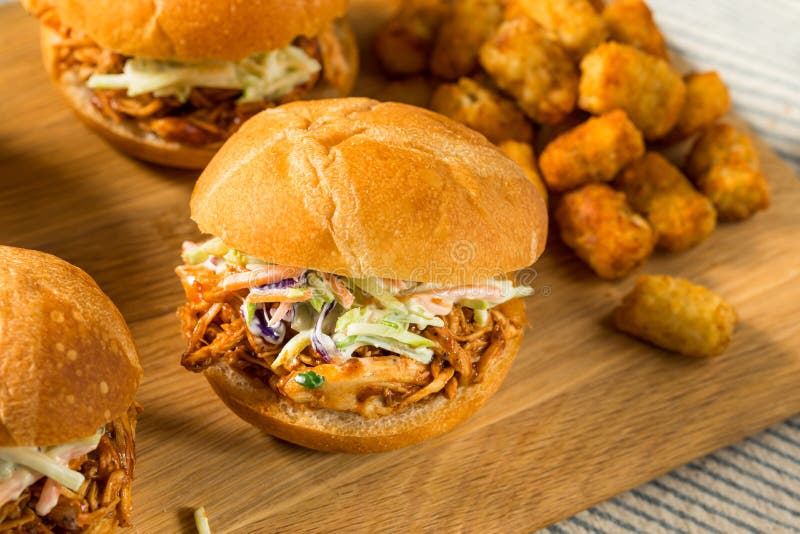 Homemade Barbecue Pulled Chicken Sliders Stock Photo Image of