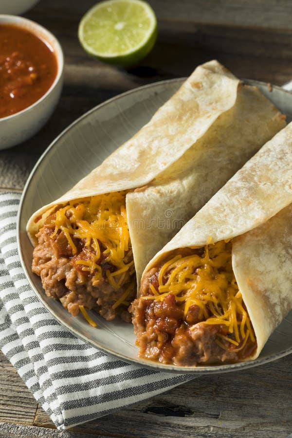 Homemade Bean and Cheese Burrito Stock Image Image of cooked, melted
