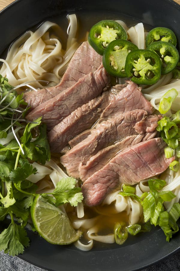 Homemade Beef Vietnamese Pho Soup Stock Image - Image of bowl ...