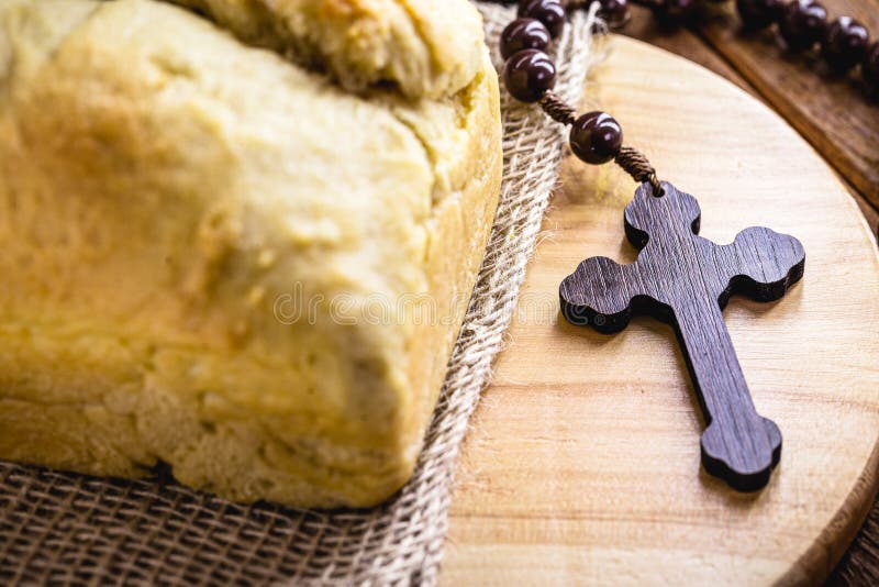 Homemade Bread Made In The Easter And Eucharist Period Called Christ